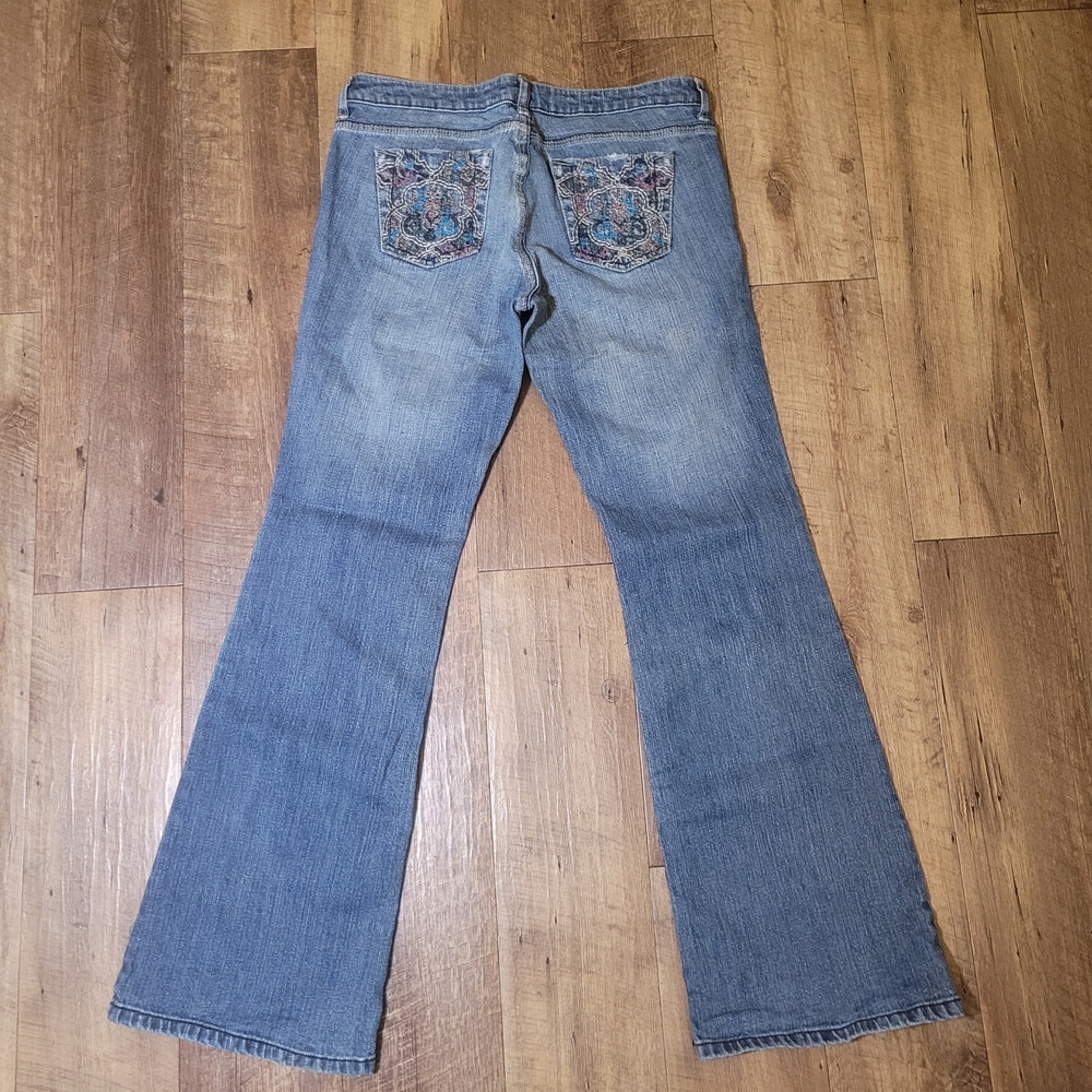 Vtg 90s Y2k Bohochic Fairycore Flare Jeans with Embroidery/t367